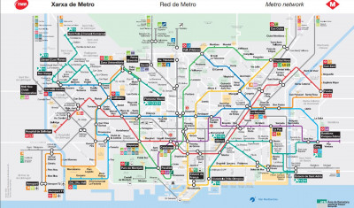Metro map, Barcelona